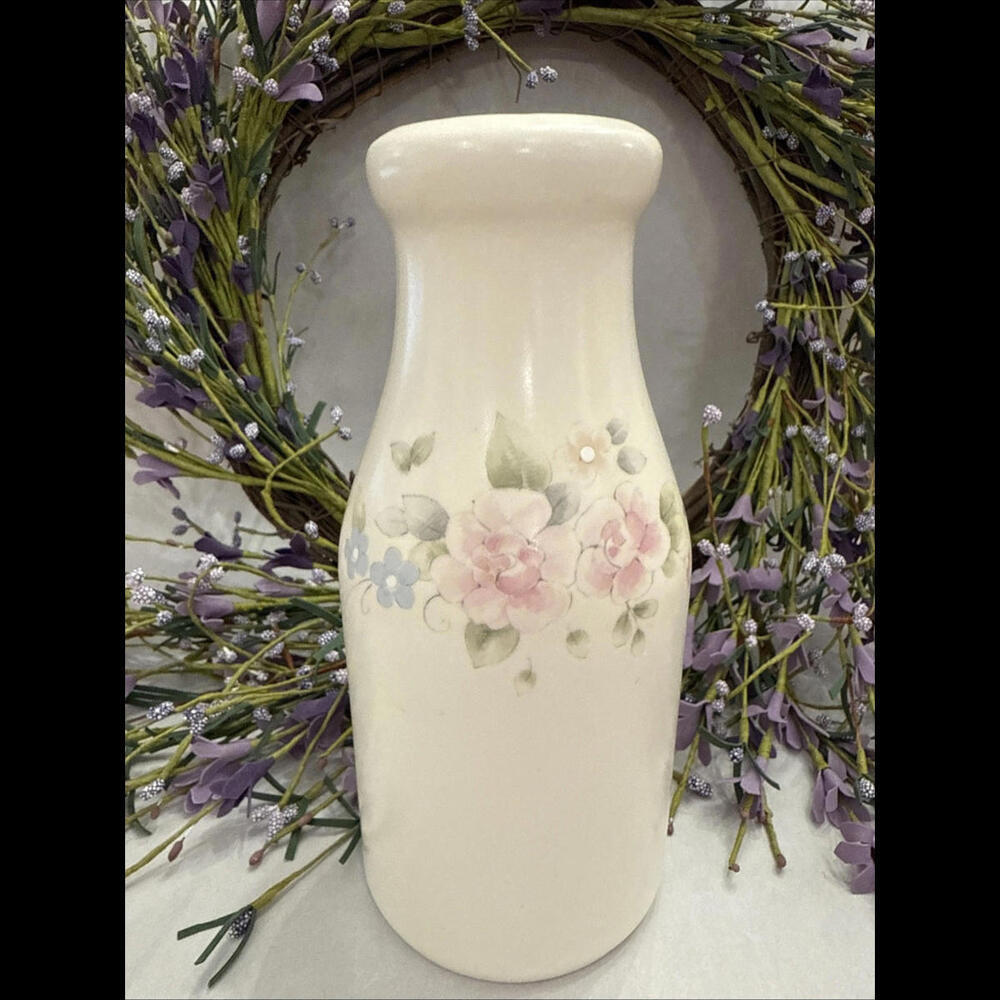 VTG Pfaltzgraff Tea Rose Milk Jug Jar Vase Stoneware Cottagecore Farm Sh… - Picture 2 of 6
